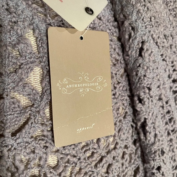Anthropologie S crochet grey bolero sweater (New) - Picture 7 of 12